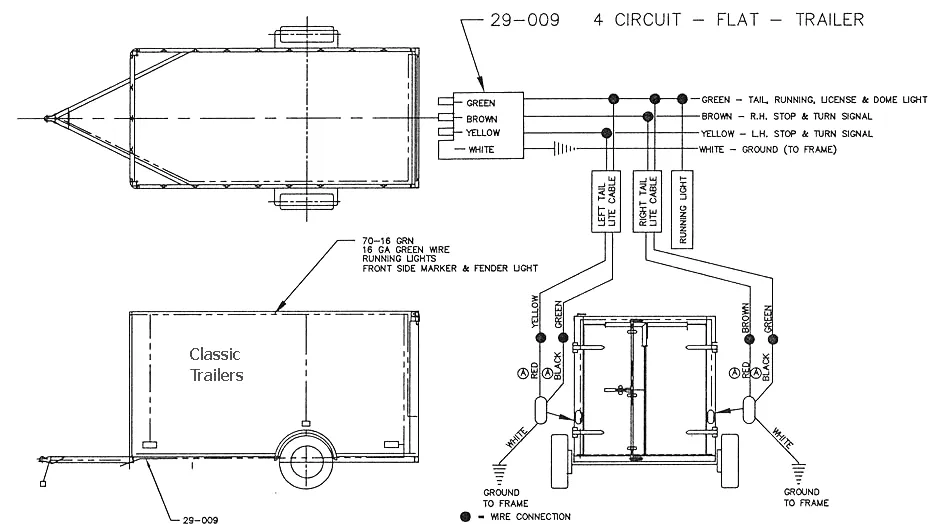 4-pin trailer circuit diagram with complete wiring schematic