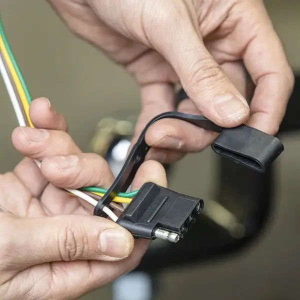 4 way flat trailer plug installed on utility trailer