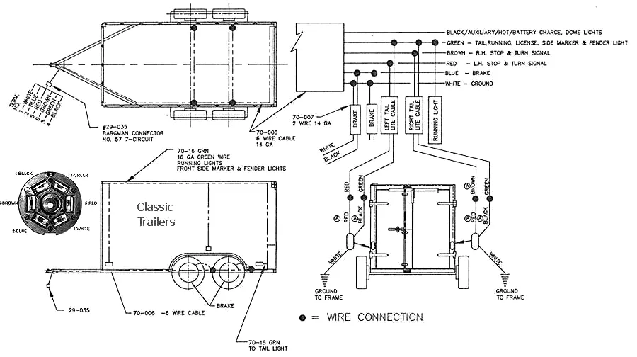 6-pin trailer schematic showing complete wiring layout