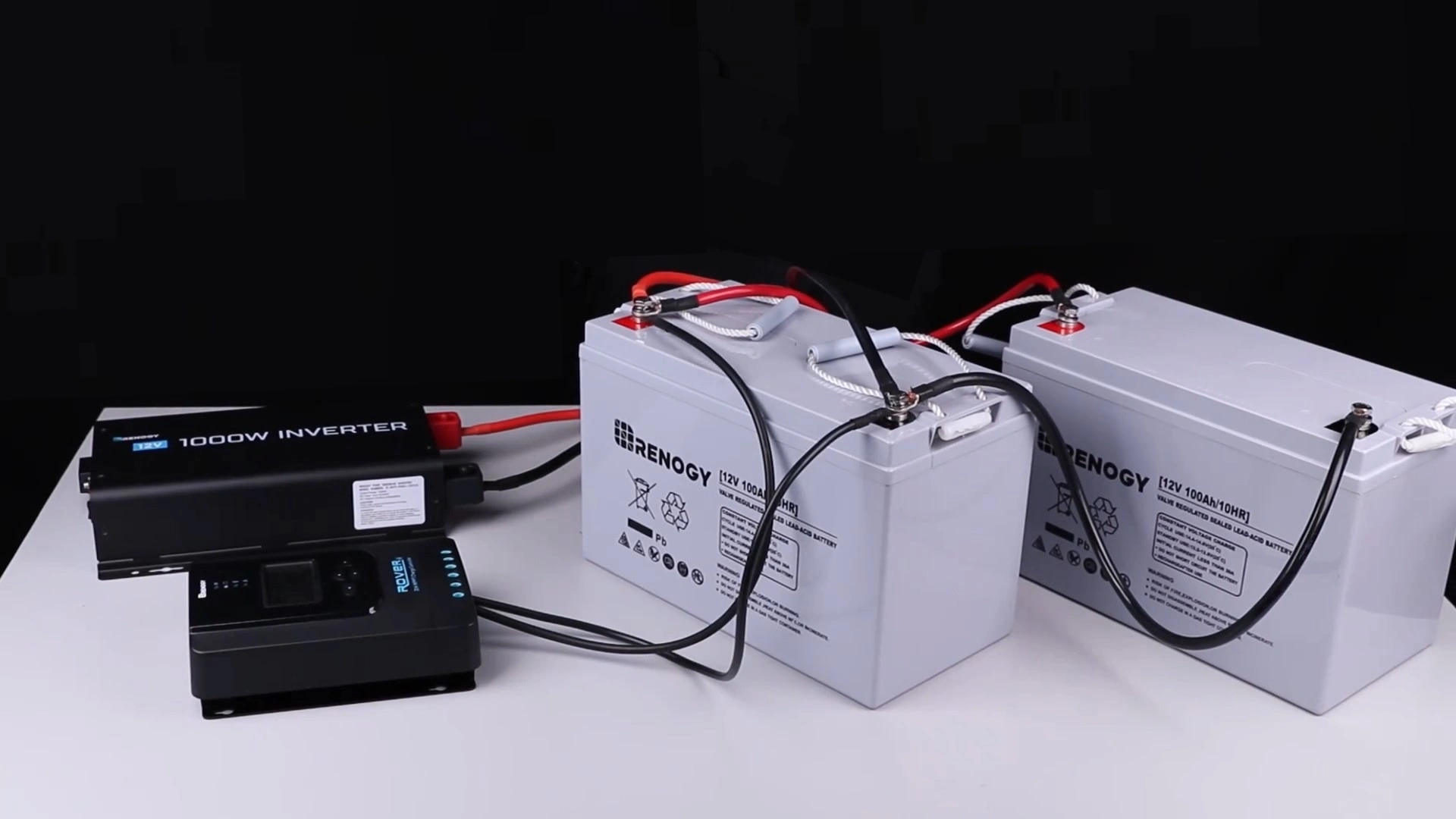 Deep cycle marine battery connected to trolling motor on fishing boat